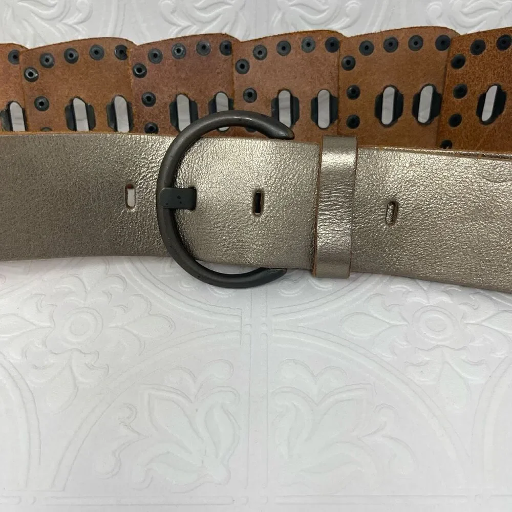 Fossil Suncatcher Leather Belt Sz L